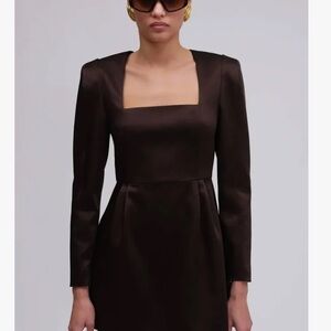 NWT Ronny Kobo Valentina Long Sleeve Dress - Dark Brown